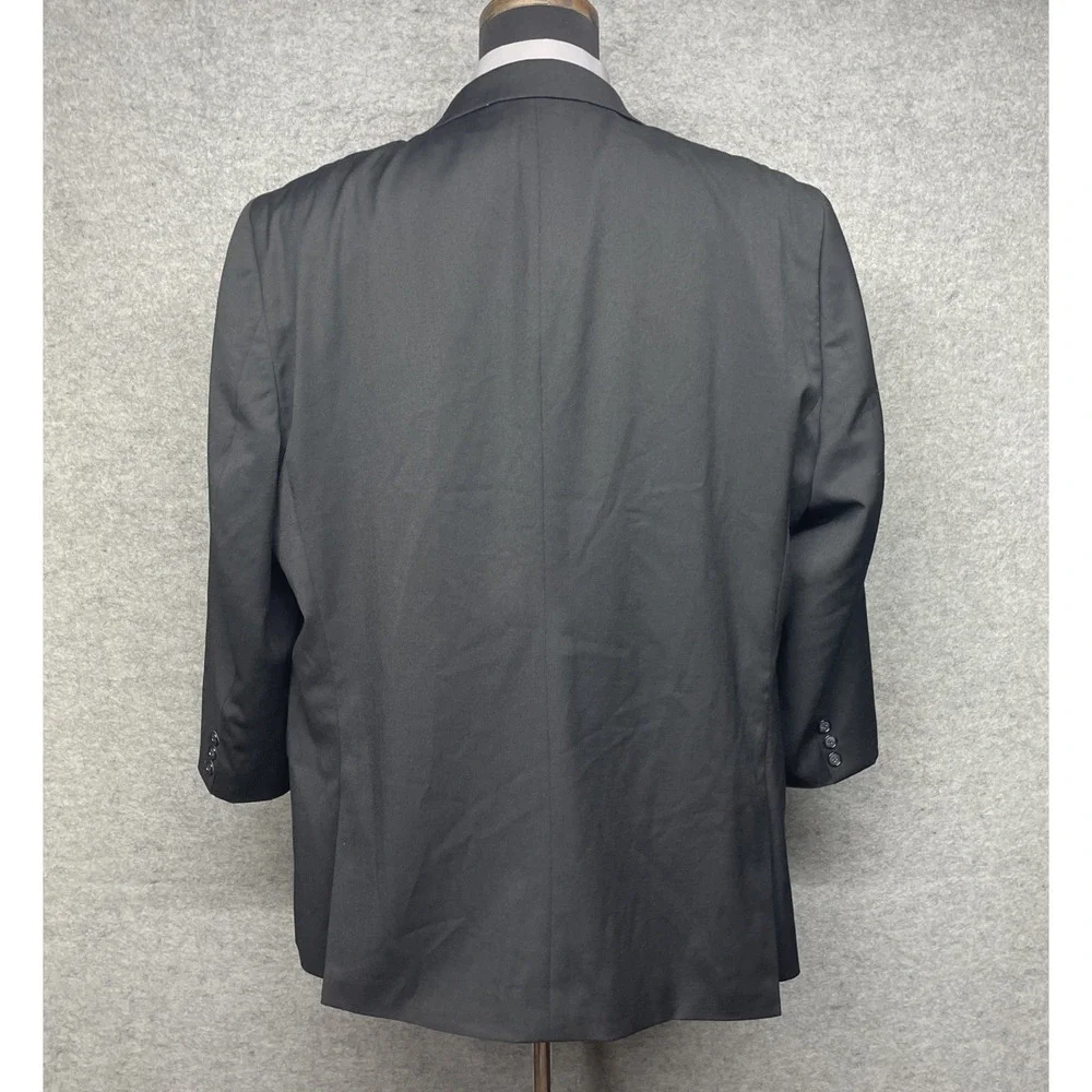Stafford Men's Sport Coat Blazer Two Button Black Coolmax All Season Classic 52R